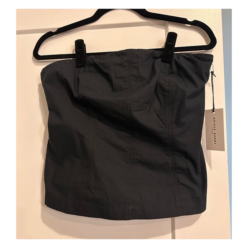 APIECE APART Todo strapless organic cotton-poplin top